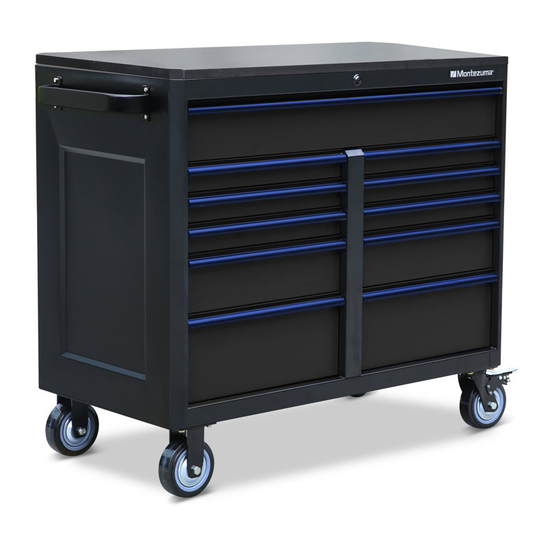 46.06'' W 11 -Drawer Steel Bottom Rollaway Chest with Wheels