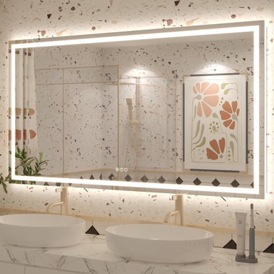 Molly Framelss or Framed LED Anti-Fog Tempered Glass Wall Bathroom Vanity Mirror - UL Certified