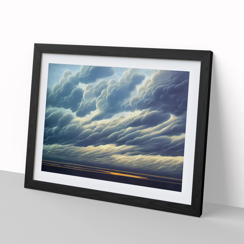 Shining Clouds - Framed Print, 25cm H x 34cm W x 2cm D, Black