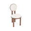 Chaise de salle à manger en polyester et tissu beige avec structure en bois (ensemble de 2) - noyer