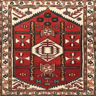Tapis traditionnel mehroon/noir/bleu