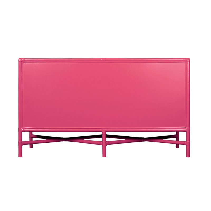 Venice 4 Drawers 54" W Double Dresser, Hot Pink