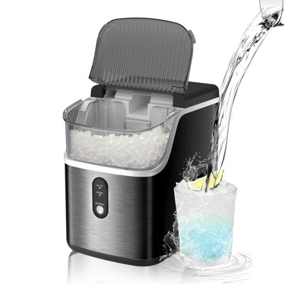 COWSAR 33 lb. Daily Production Nugget Clear Ice Portable Ice Maker, Sonic Ice , Self-Cleaning, Removable Ice Bin,Black