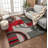 Shaliya Galaxy Waves Grey Red Modern Geometric Rug-259422124