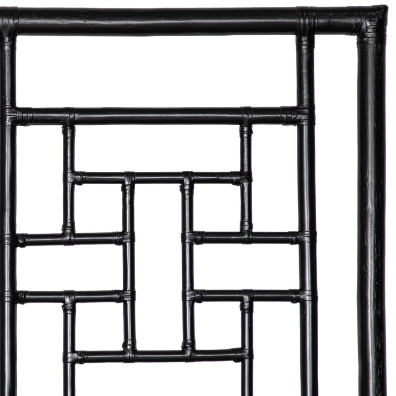 Ohana Rattan Open-Frame Headboard, Black, Twin