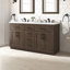 OVE Decors Bailey Meuble-lavabo autoportant à double cuve en latte d'amande avec comptoir en quartz blanc, dosseret assorti et barre d'alimentation-1573592313-1490491467-1490491478