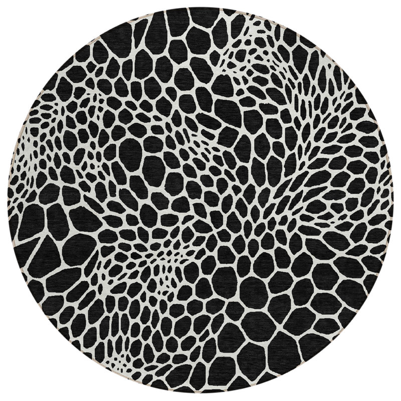 Colwart Geometric Indoor / Outdoor Rug, Round 8'