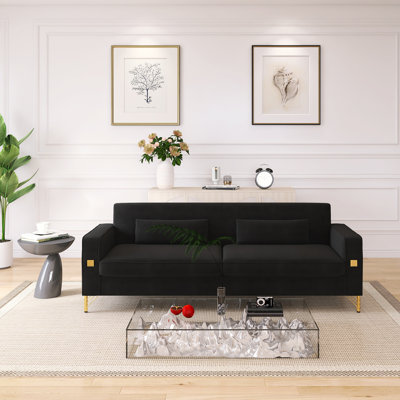 Canapé 85,63 po style Mid-Century moderne avec coussins moelleux et pieds en métal