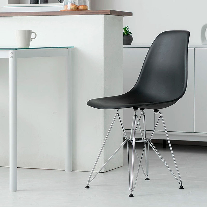 Chaise d'appoint Breanne, Noir, Chrome, 1