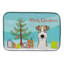 Tapis de séchage à poils de noël et fils de fox terrier