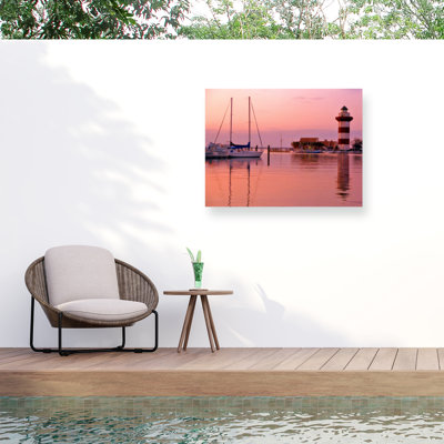 Toile d'extérieur «Harbortown, SC L Phare» de Proberta J.D. Mcfarlan