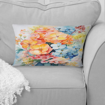 Orange Blue Abstract Still Lifes I - Abstract Still Lifes Printed Throw Pillow