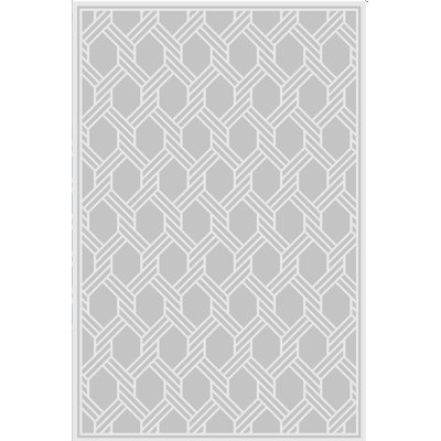 Geometric Hand-Knotted Wool Gray/White Area Rug