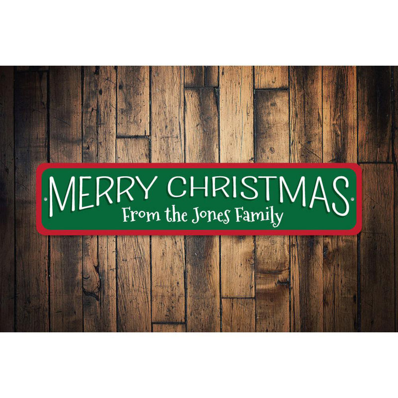 Plaque de Noël en aluminium, H 4 po x l 18 po x P 0,04 po