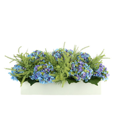 Polysilk Hydrangea Arrangement in Planter