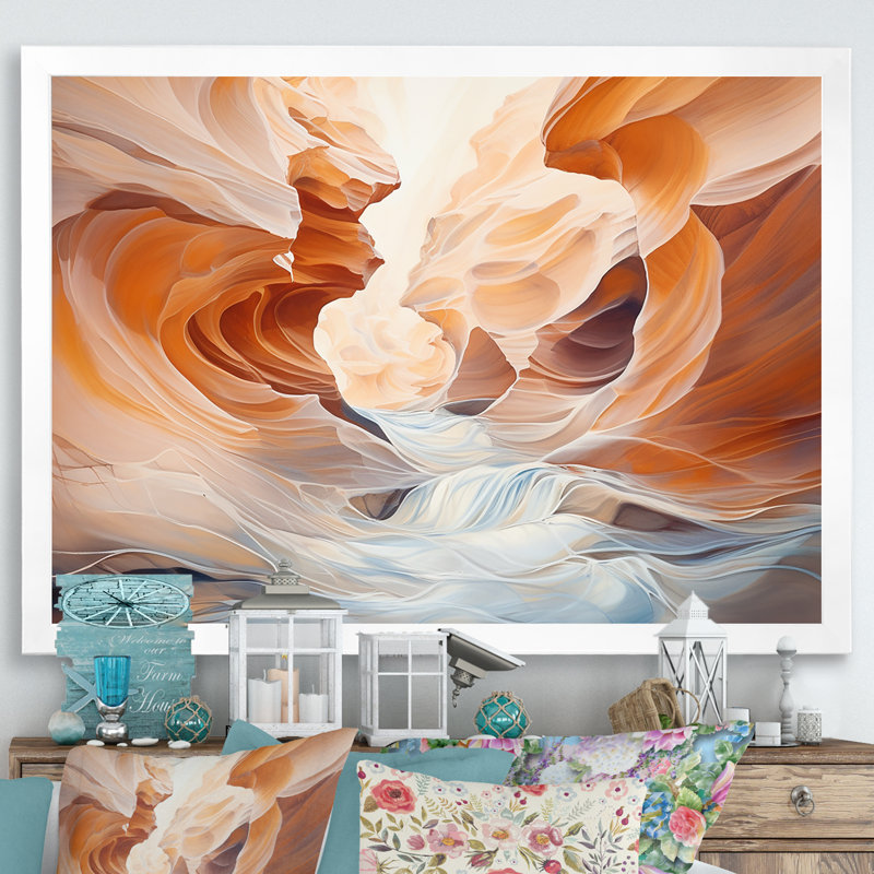 Canyon Antelope, art liquide III sur toile, H 24 po x l 32 po, Cadre photo blanc