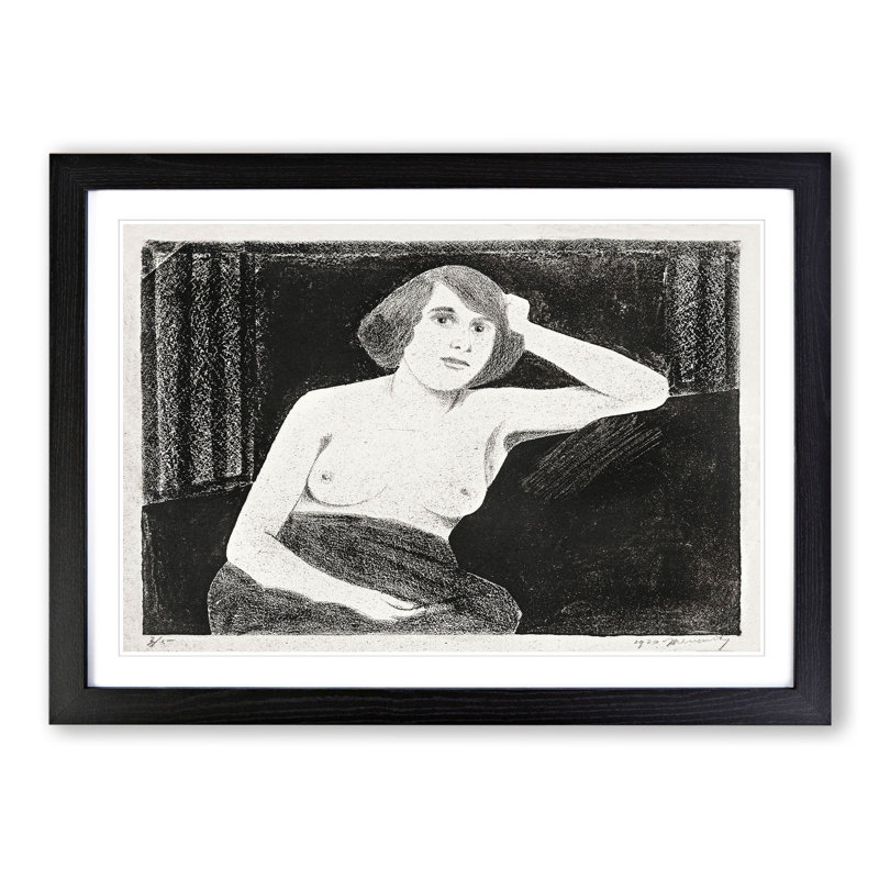 Female Nude by Samuel De Mesquita - Framed Print, Black Framed, 36cm H x 48cm W x 2cm D