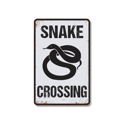 Snake Crossing 12 Inch x 18 Inch Novelty Aluminum Sign