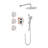 Elegant Shower Kit In Brushed Nickel: Head, Hand Shower, Slide Bar, Bodysprays, Arm, Valve Trim System With Option: Hose,-124646517
