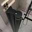 34 à 35 3/8 po X P 72 po H Portes de douche pliantes sans cadre en noir mat avec verre transparent-112593878