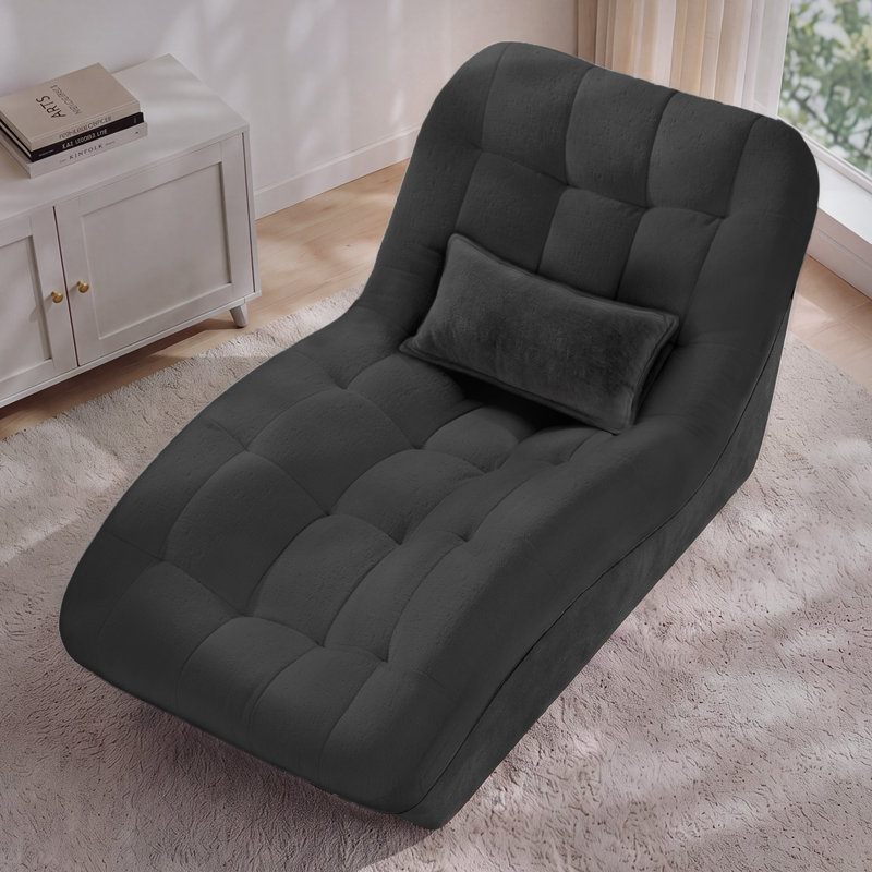 Chaise longue surdimensionnée de 170 cm pour intérieur, confortable et recouverte de chenille, avec assise profonde et coussin lombaire, aucun assemblage requis pour le salon, la chambre ou un appartement.