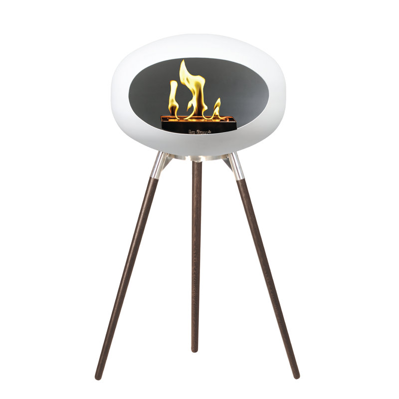 Le Feu 52cm W Bio-Ethanol Fireplace with 27 BTU, Black/Oak, 110cm H x 52cm W x 52cm D