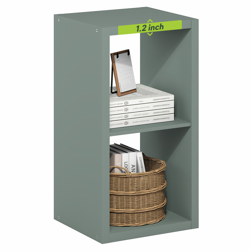 Arlton 6-Cube Bookcase, (2 Shevles) 29.92"H x 15.87"W x 14.57"D, Green