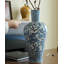 Vases de table en céramique fantaisie à motif floral jaune et bleu de style néo-chinois-1090738347