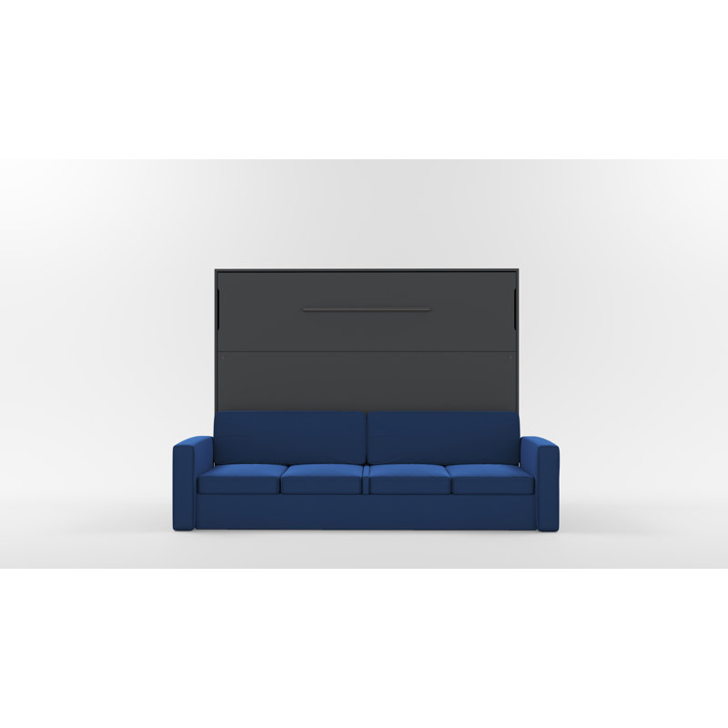 Neidelin Upholstered Bed, Grey/Navy