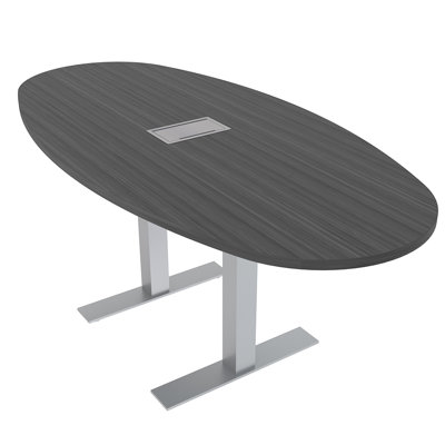 Oval Boat Conference Table With Power And Data by Inbox Zero