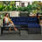 Loveseat Sofa Chaise Lounge Coffee Table Patio Furniture Set, Rattan Outdoor Sofa Set-1124002736