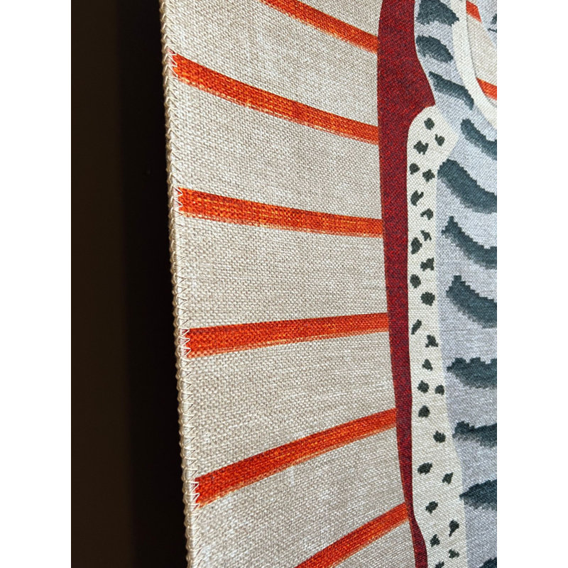 Tapis beige tissé à motif tigre, Rectangle 4 pi 11,06 po x 9 pi 10,11 po