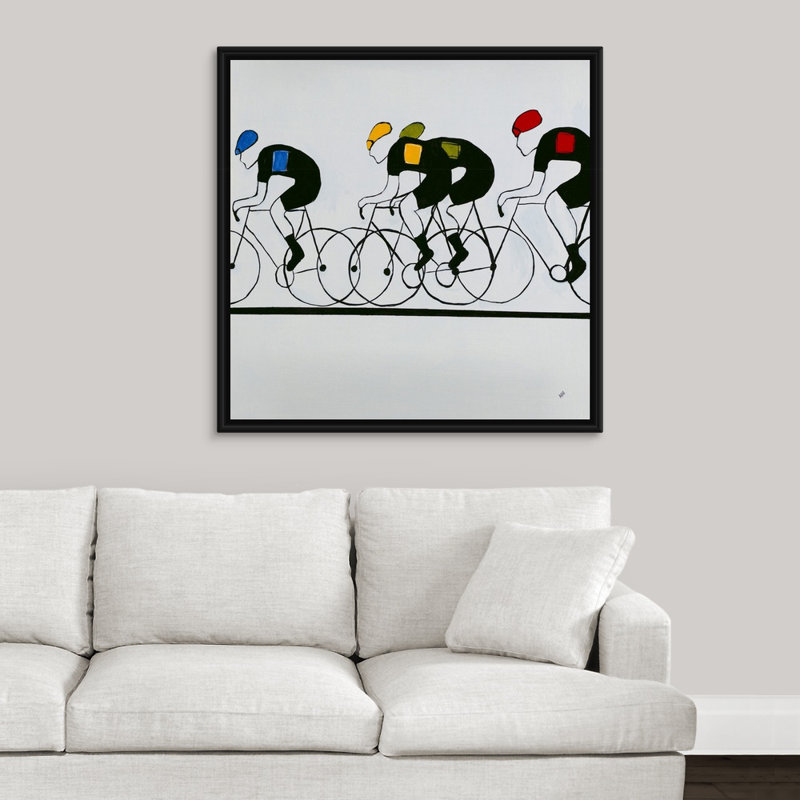 « break out », peinture sur toile, H 37,7 po x l 37,7 po x P 1,75 po, Cadre flottant noir