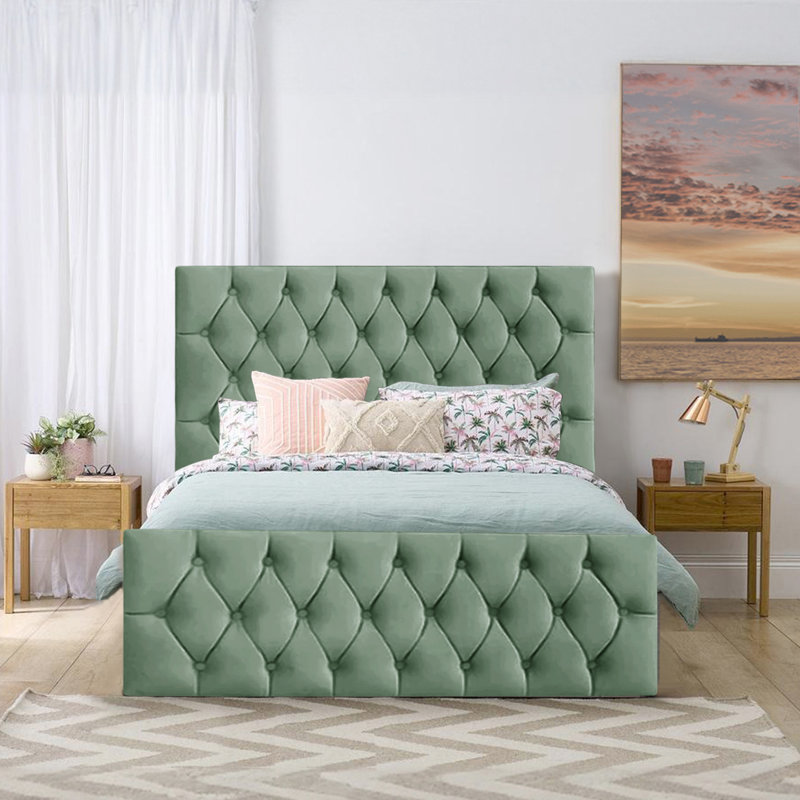Daughtry Upholstered Ottoman Storage Bed, Duck Egg, Double (4'6)