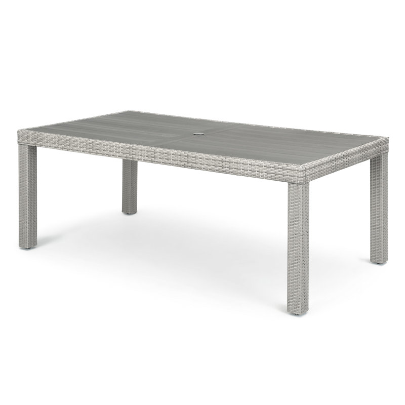 Cannes 9 Piece Dining Set with Cushions, Gray Frame/Stone Gray Canvas Cushion