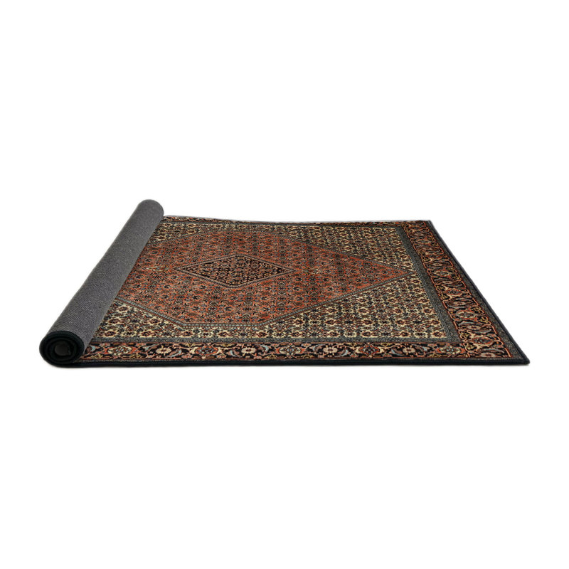Tapis oriental gris / orange / noir, Rond 8 pi