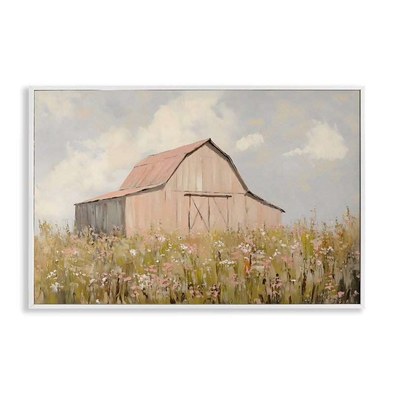 «Blush Pink Barn», estampe numérique, design par Franklyn Gregory, H 12 po x l 18 po