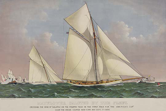 « america’s cup yacht race 1886 »-impression de publicités, H 44 po x l 66 po