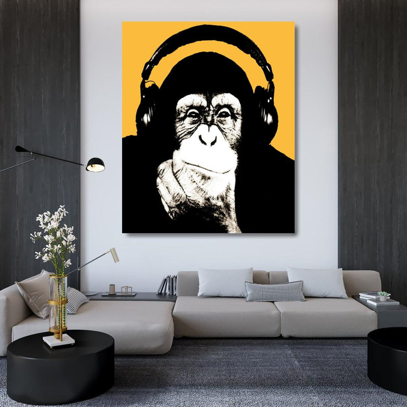 Headphones Monkey, 44" H x 36" W