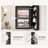 Bathroom Medicine Cabinet with Mirror, Recessed or Surface Mount, Adjustable Shelves & Behind Door Storage-1550125319
