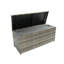 Boîte de rangement extérieure pour terrasse - gris 113 gallons. Avec couvercle. Doublure imperméable amovible, cadre rouille. Idéal pour le patio, la piscine, le jardin. Bac à patio Avec intérieur léger et imperméable. Utilisation