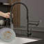 Robinet de cuisine commercial en acier inoxydable avec douchette rétractable, robinet d'évier de cuisine à poignée simple