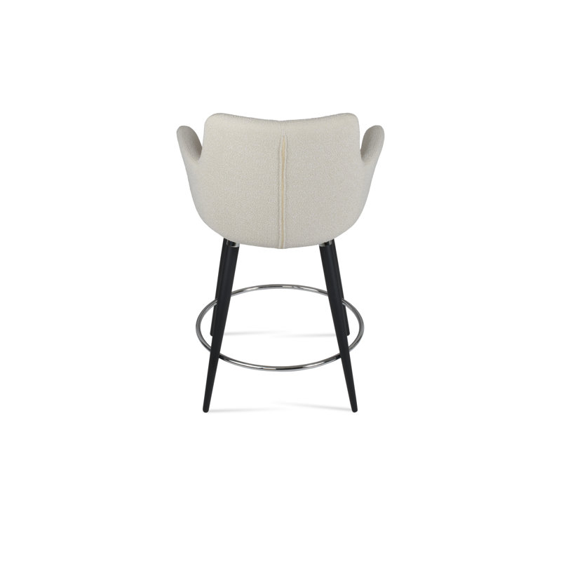 Tabouret de bar et de comptoir Bottega Ana, Tabouret de bar (siège d'une hauteur de 29 po), Blanc cassé