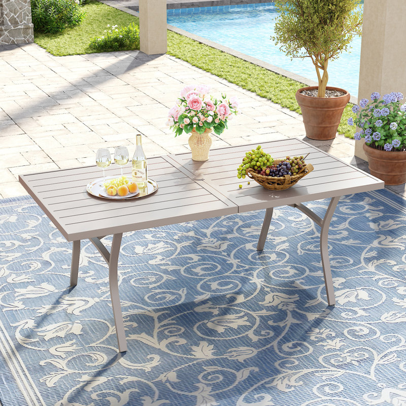 Rectangular Outdoor Dining Table, Sandshell