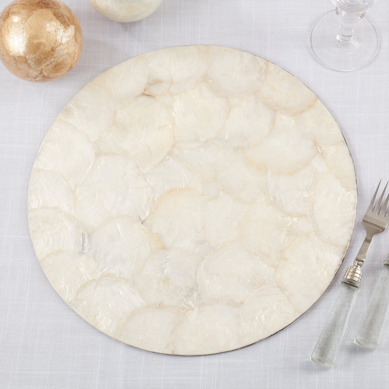 Talaria Collection 50% Capiz Shell - 50% Resin No Pattern Round Placemat