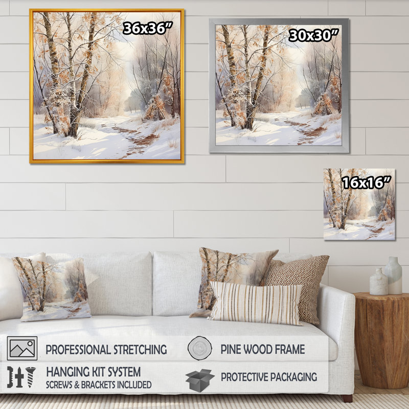 «Trees Charm In Winter - Tree», art mural sur toile, H 24 po x l 24 po x P 1 po, Toile tendue