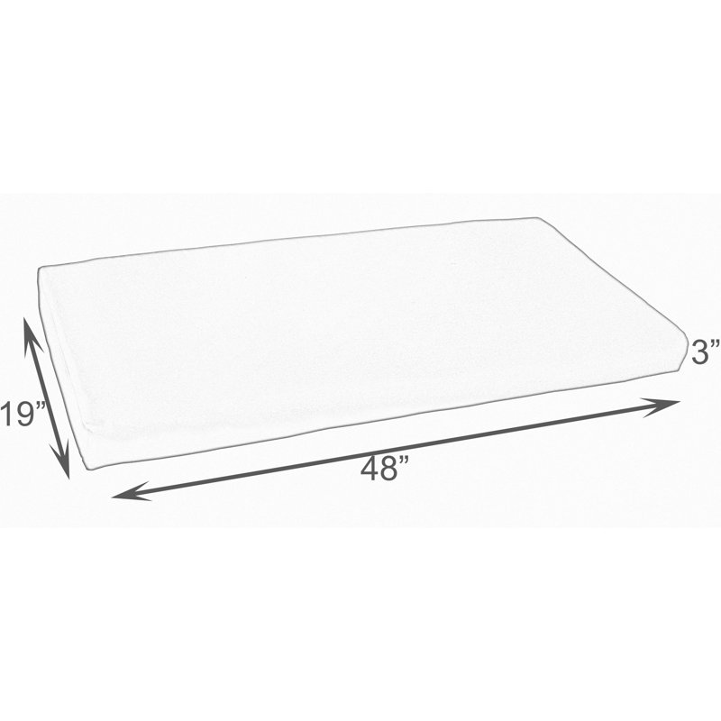 Outdoor 3'' Bench Cushion, 3" H x 48" W x 19" D, Polyester