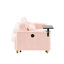 Charmant velours côtelé rose : design coulissant, plateau amovible, ports pour une chambre à coucher élégante et raffinée.