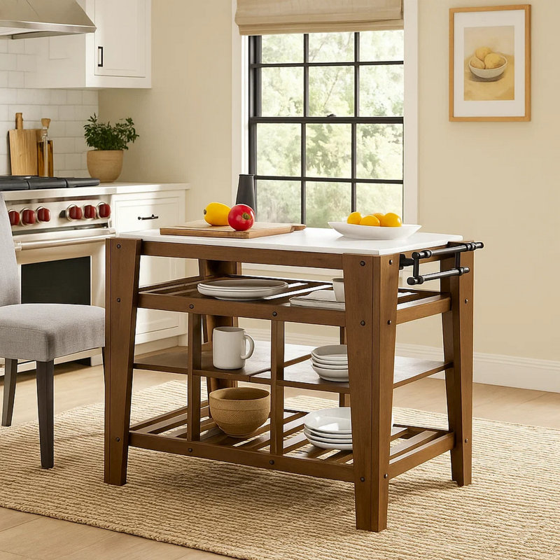 Bramfield Marble Top Kitchen Island