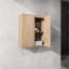 Armoire de salle de bain latérale 12 po, murale, 2 portes silencieuses à fermeture, contemporaine, option de rangement abondante, portes imitation chêne avec fermeture en douceur, modernité, grand choix,-1358873585